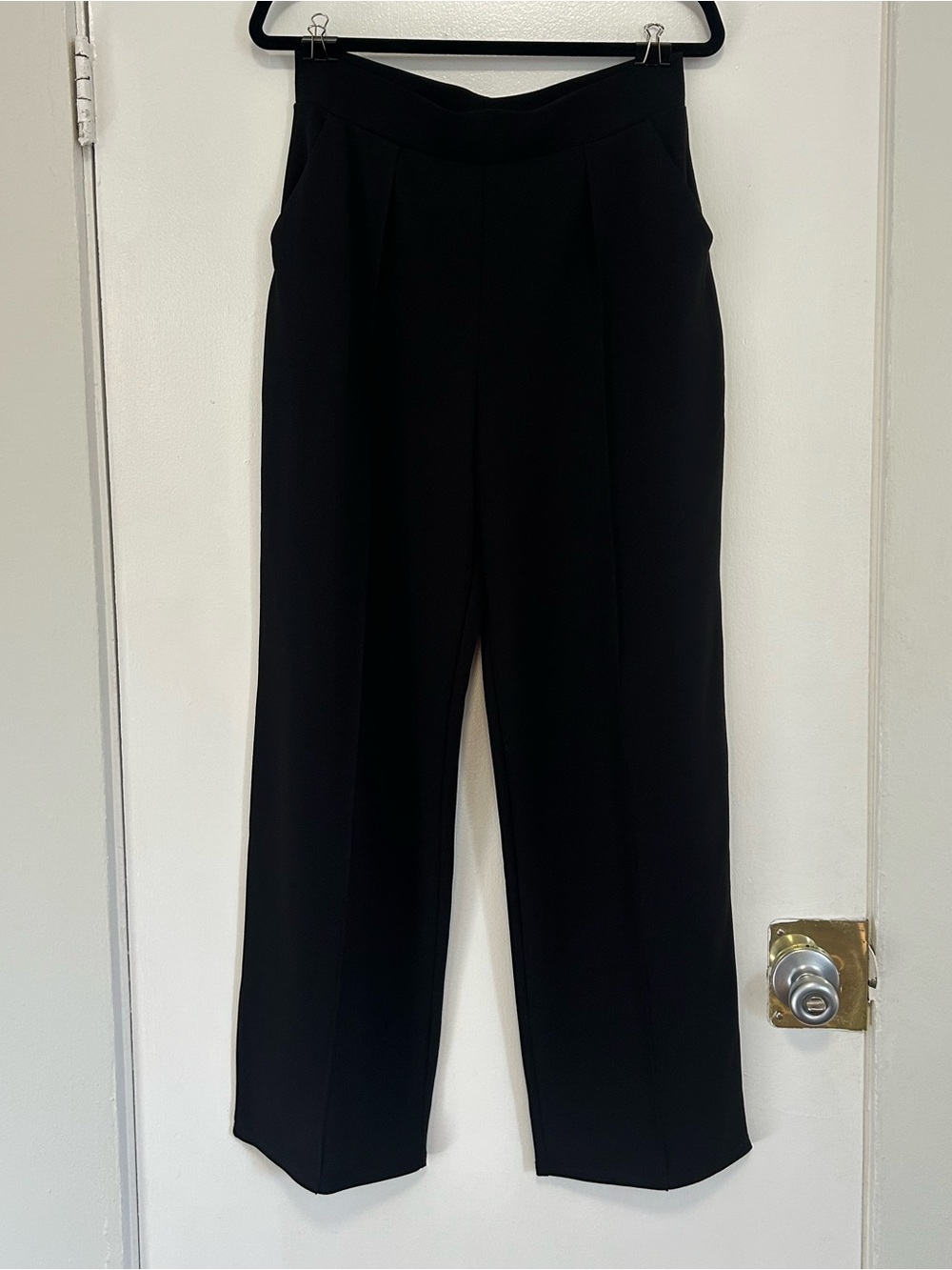 H&M Black High-Waist Wide-Leg Trousers